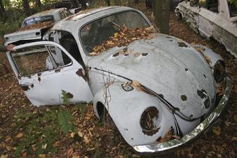 Coches abandonados en el bosque de Pownal