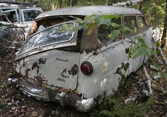 Coches abandonados en el bosque de Pownal