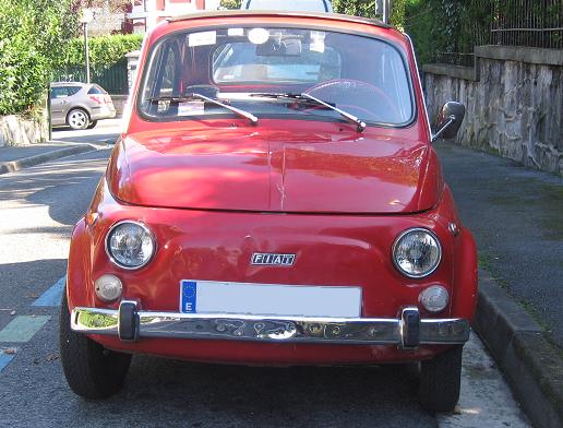 FIAT 500 descapotable. Vista Frontal.