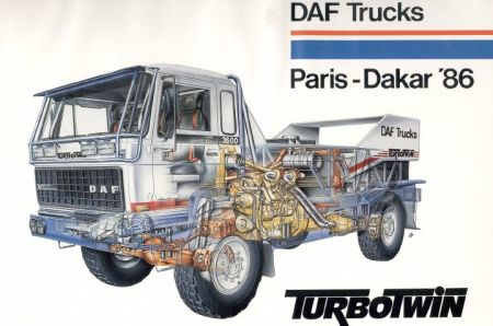 DAF 3300 Turbo Twin. Dakar 1986. Jan de Rooy