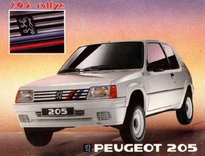 Portada manual Peugeot 205 Rallye