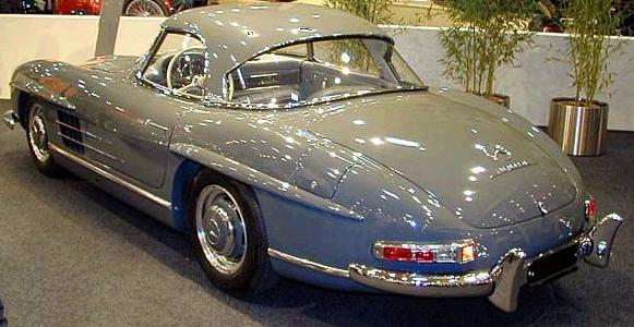 Mercedes 300SL Roadster con techo duro Vista trasera.