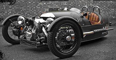 Morgan 3 Wheeler. Vista frontal.