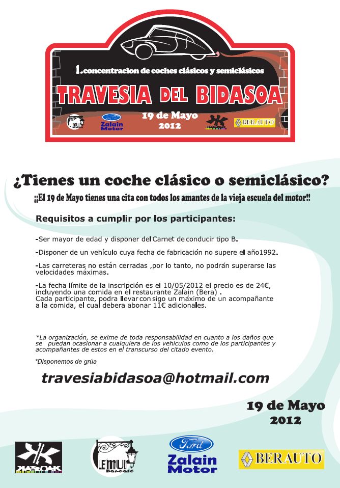 Cartel I Travesia de Clásicos de Bidasoa