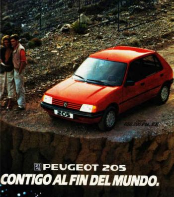 Peugeot 205, contigo al fin del mundo.